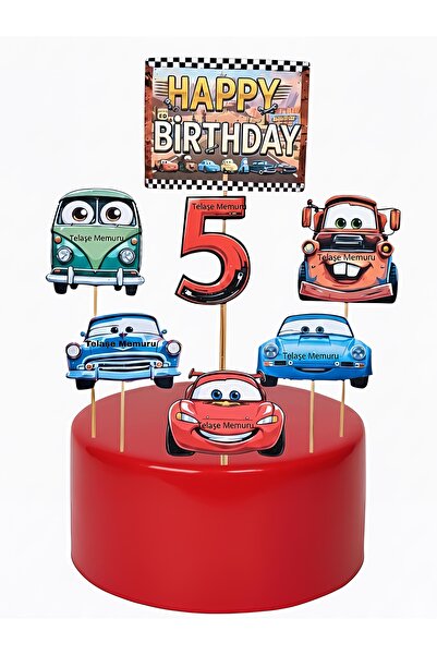 telaşe memuru Cars cake topper - cars birthday decoration - 5th birthday cars...