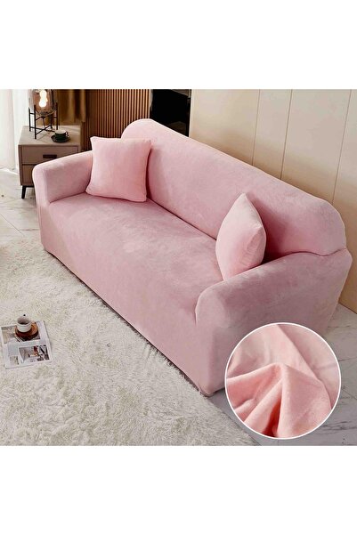 OEM Elastic velvet cover, 2-seater sofa, with arms. Dark Pink