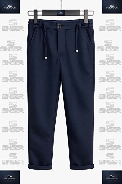 SS SİNSER Pantaloni pentru fete cu talie elastică din lycra și tiv pliat2