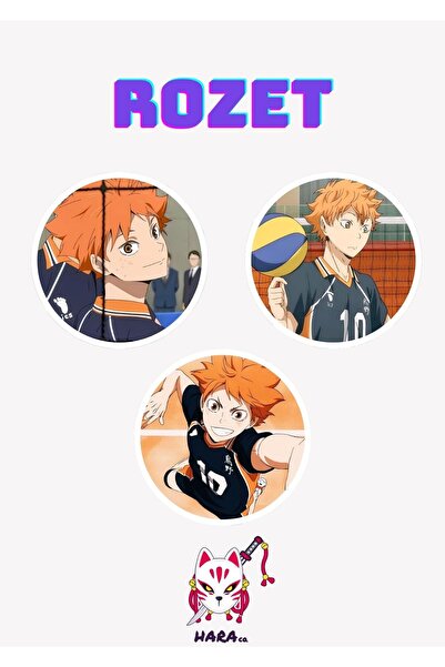 Hara Company Haikyuu Animesi Shoyo Hinata Anime Rozet Seti 3’lü