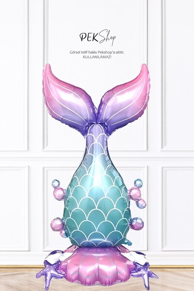 PEKSHOP Ayaklı Deniz Kızı Kuyruğu Folyo Balon Büyük Boy 9603