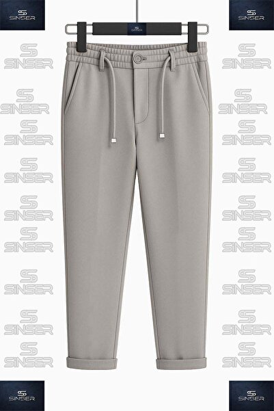 SS SİNSER Pantaloni pentru fete cu talie elastică din lycra și tiv pliat2