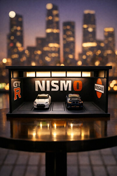 Forge Triverse Nissan Showroom Maket 1:64 Ölçekli Model 1 (Arabalar ve ışık d...