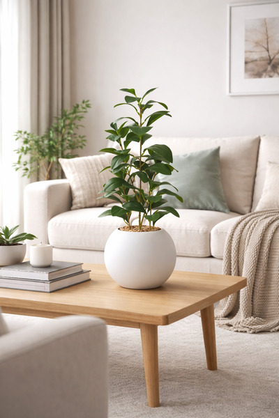 SADANHOME Green lemon leaf seedling in a 115cm plastic pot