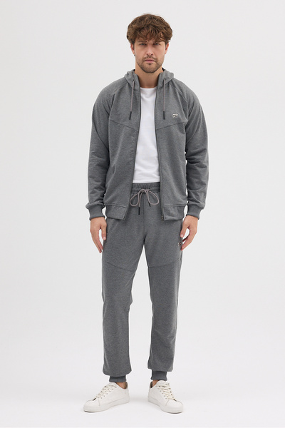 allymoda Compact Cotton Comfort Fit Men's Hooded Tracksuit Set Ally-3042