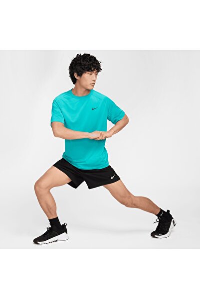Nike dv6185 345 Dri-FIT UV Miler SS Erkek Mavi Spor T shirt