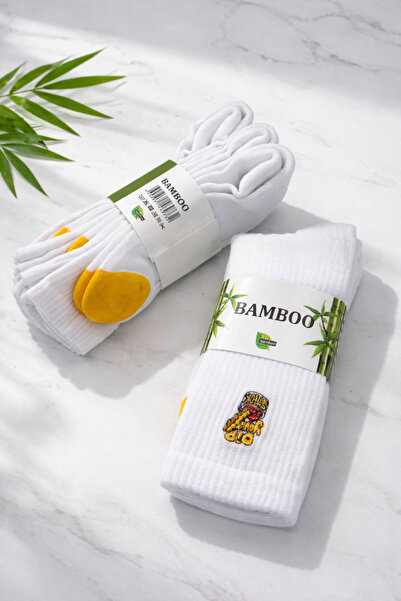 dego 3 Adet Unisex A Kalite Premium Nakışlı Tenis Soket Kolej Çorap 3'lü