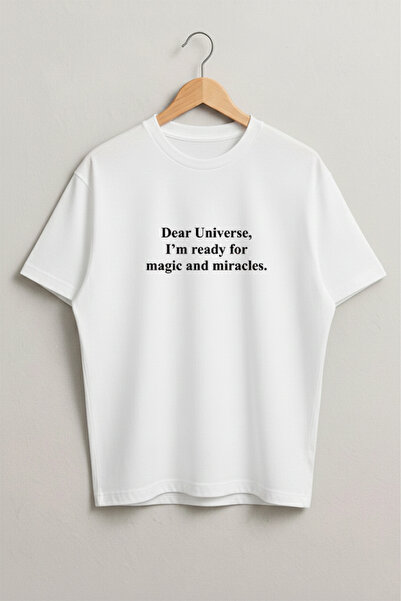 LORVEX Γυναικείο μπλουζάκι από λευκό βαμβάκι με στάμπα Lover Universe - T-Shirt