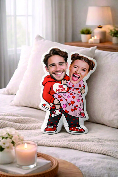 pandart Sevgililer Gününe Özel Kişiye Özel Fotoğraflı Şekilli Sevgilim Yastık