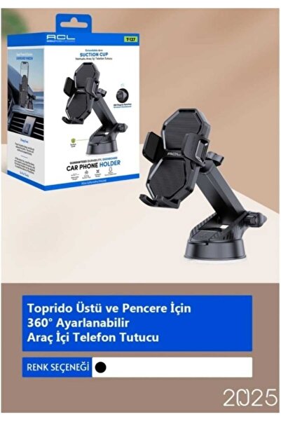 ACL T-127 Torpido Üstü ve Pencere Için , Kilitli , 360° Ayarlanabilir Araç Içi Telefon Tutucu
