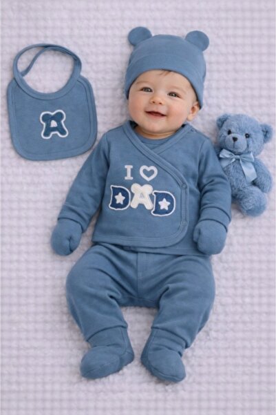 Superbaby Serde Baby Set "I Love Dad" – 5 pieces made of cotton from Turkey