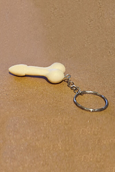 Alrahatla Penis Şeklinde Anahtarlık Gerçekçi 3D Sert Model Penis Anahtarlık