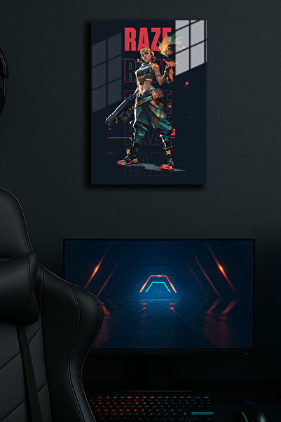 EABASKI Poster metalic "Valorant Raze" cu imprimeu, Tablou cadou pentru jocur...