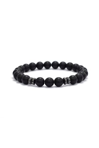 Kusakli Mat Onyx Design Men's Natural Stone Bracelet