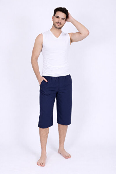 My-o Men's Pool Sea Long Capri Shorts Swimwear - Below Knee - Xs-6Xl Navy Blue