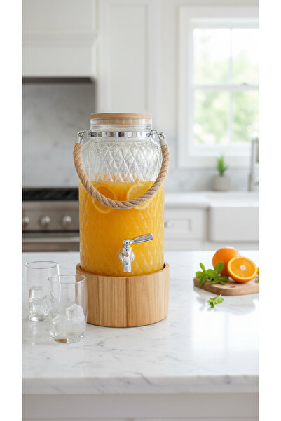 Generic A set of beverage and juice dispensers with a 2/4 liter base, featuri...