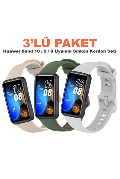 Dexmon Huawei Band 10 / 9 / 8 Compatible 3-Pack Silicone Cord Set with Buckle...