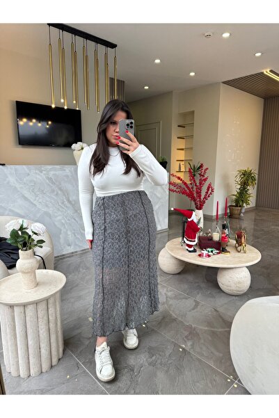 DV BUTİK Büyük Beden Dantel Etek