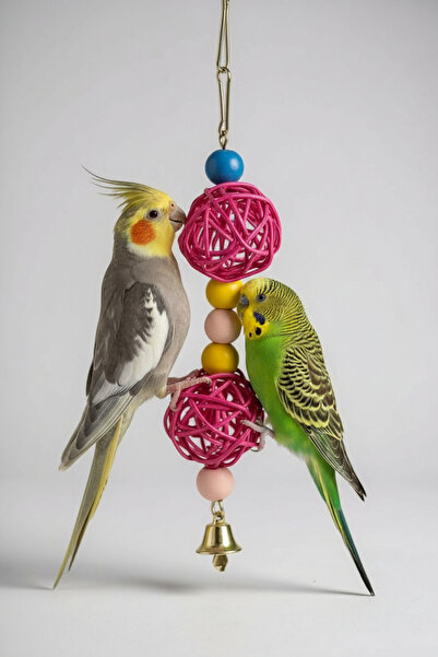 Alyones Kuş Çıngırak Oyuncağı | Kuş Kafesi Eğlence Aksesuarı | Papağan & Küçü...