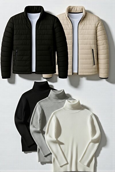 Gameyal 5-Piece Men's Winter Combination Set |   2 Inflatable Coats + 3 High-...