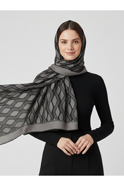La Fien Premium Geometric Pattern Jacquard Shawl