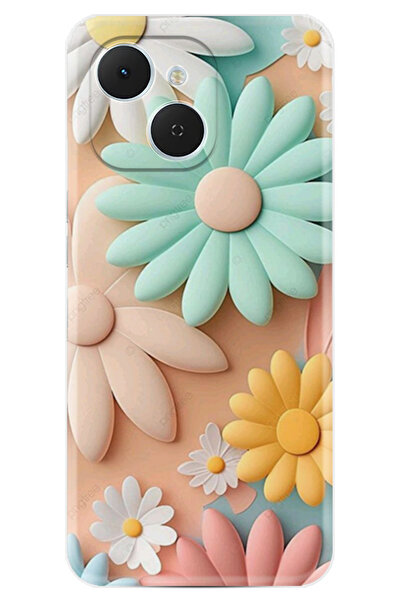 TECNO Spark 40C (KM4n) Kılıf Boutique Baskılı Resimli Rengarenk Çiçek Pcode -059