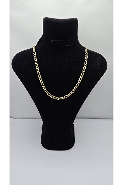 ahsenaksesuar2025 Stainless Steel Gold Color Thick Ring Chain Necklace
