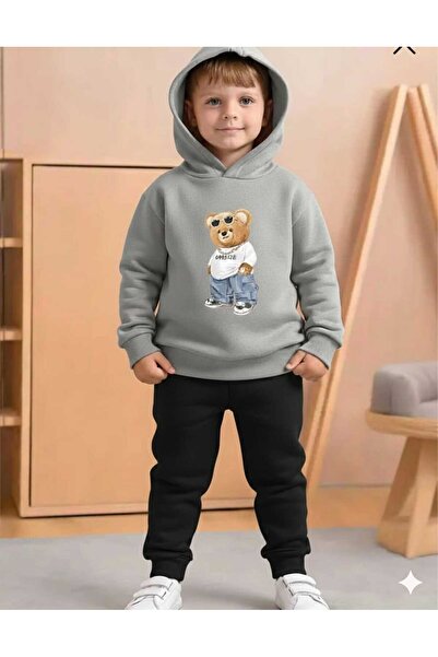 Nice Clothes Set trening pentru copii cu glugă UNISEX cu imprimeu ursuleț și ...