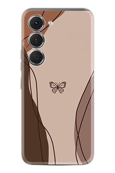 TECNO Spark 40 Pro (KM6) Kılıf Boutique Baskılı Resimli Kahve Kelebek Pcode -038