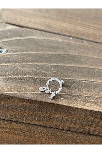 Rupen Kraft 925 Ayar Gümüş Charm Sallantlılı Helix Tragus Kıkırdak Piercingi ...