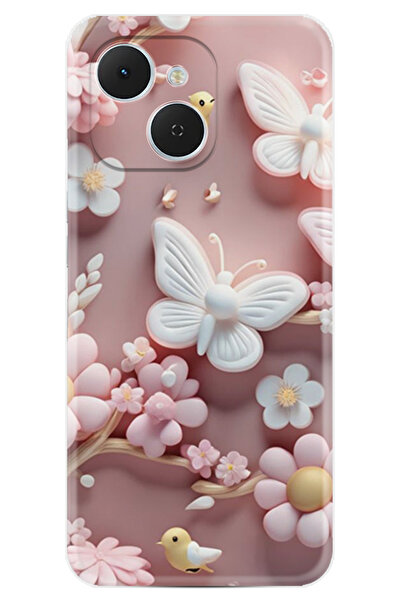 TECNO Spark 40C (KM4n) Kılıf Boutique Baskılı Resimli Pembe Kelebekler Pcode ...