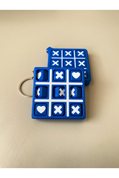 Figuva سلسلة مفاتيح لعبة تيك تاك تو المتحركة - لعبة XOX مع تفاصيل على شكل قلب...