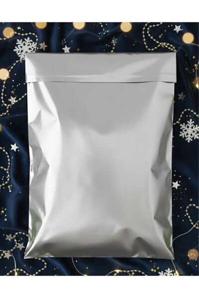 e Erta 10 Adet 25x35 Lüks Gümüş Gri Kendinden Bantlı Hediye Poşeti
