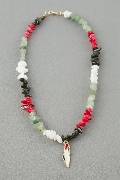 OSENSE قلادة من الحجر الطبيعي المكسور الفلسطيني