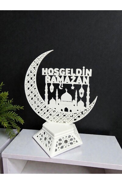 VRDCHLOE Hoşgeldin Ramazan Yazılı Hilal ve Cami Figürlü Dekoratif Masa Süsü -...