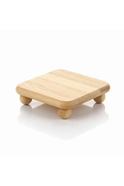 Edenza Square Bamboo Mini Presentation Stand |   Natural Wood Decorative Serv...