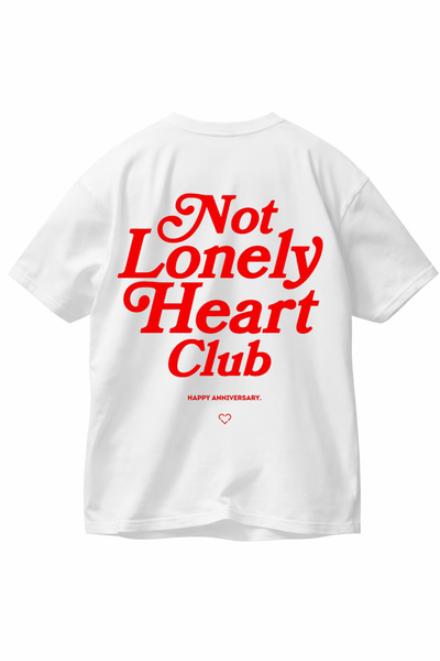 LORVEX Μπλουζάκι Unisex HEART CLUB με στάμπα, Oversize, 100% βαμβακερό