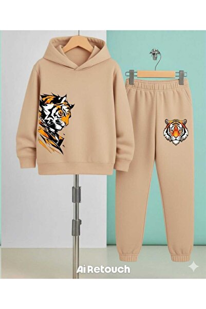 Nice Clothes Children's Tracksuit Set Hooded Unisex Tiger Print