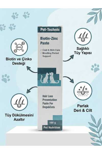 LOVYCO Pet-Technic Biotin & Zinc Kedi ve Köpek Tüy Dökülme Karşıtı Deri Bakım...