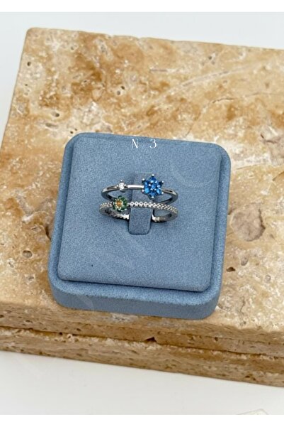 LUMİCOTAKI خاتم الأميرة الفضي المقاوم للصدأ (مفرد / مجموعة من 3) |   التوهج ا...