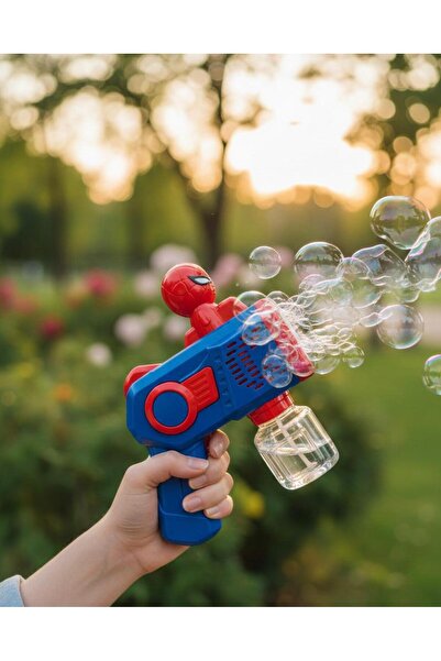 ALMİRO Bubble Gun Köpük Oyuncağı Baloncuk Işıklı ve Spider Man Karakter Figür...