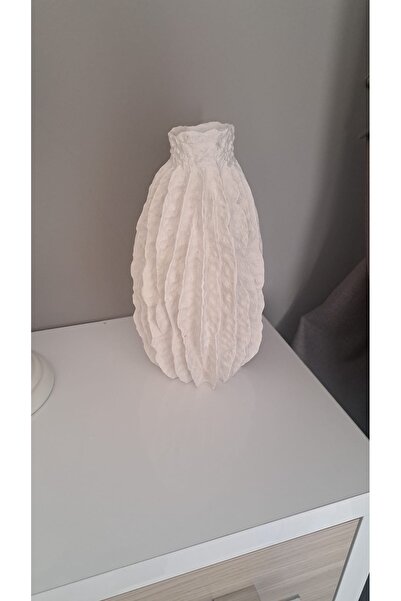 MURANO Modern Soft Bej Seramik Dekoratif Vazo – El Yapımı