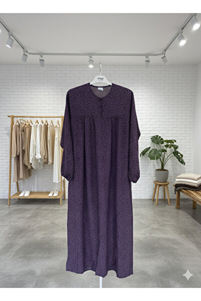 fariza tekstil Φόρεμα χιτζάμπ από βισκόζη με ίσια ρόμπα