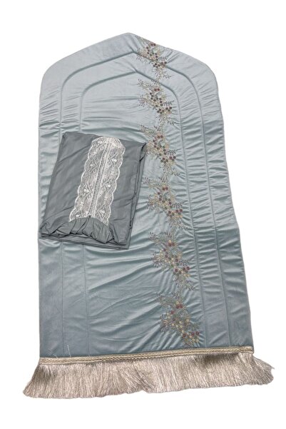 Gerenic Women's prayer set: embroidered prayer rug with prayer shawl, zippere...