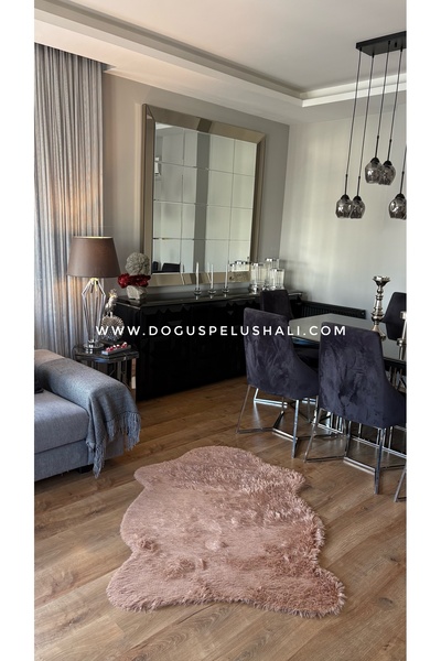 Doğuş Peluş Halı Tavşan Camel Yumuşak Dokulu Peluş Halı Tek Kafa Post