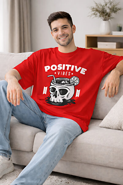ArtYus Positive Vibes Printed Unisex Oversized T-Shirt