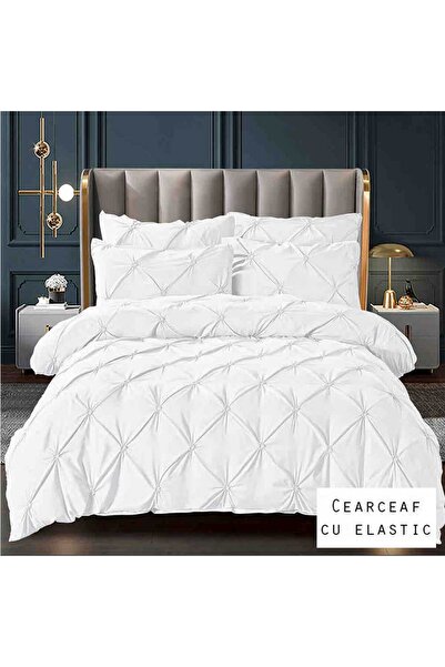 Patul Bed Linen 6 Pieces, Pleats, Fine Cotton, Sulphur, Double Bed, 2 Persons...