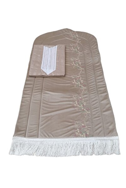 Gerenic Women's prayer set: embroidered prayer rug with prayer shawl, zippere...