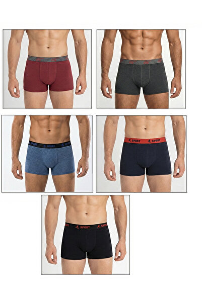 embody Set de 5 perechi de boxeri bărbătești cu bandă la talie - Lenjerie int...