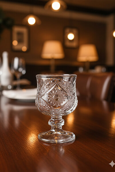 Home Rovella Crystal Cut 6 Pieces Coffee Side Water / Sherbet Glass 55 ml